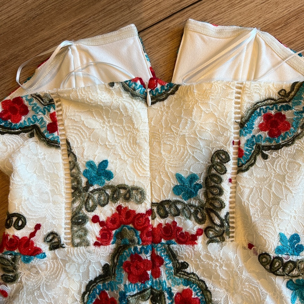 Adelyn Rae Cream Embroidered Dress - Picture 2 of 4